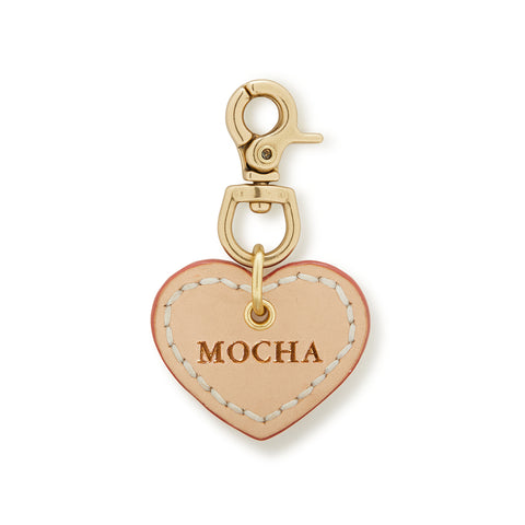 Leather Dog Heart Charm - Natural