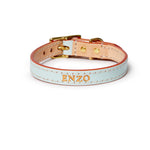 Leather Dog Collar - Ice Blue