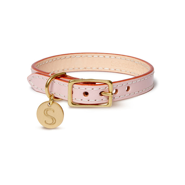 Leather Dog Collar Soft Pink Sebastian Says