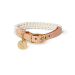 Macramé/Leather Dog Collar - Natural