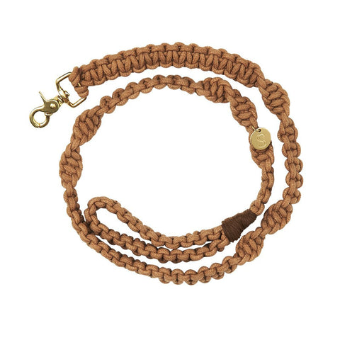 sebastian says dog lead leash macrame biscuit gold
