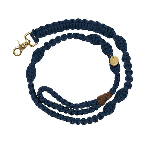 sebastian says dog lead leash macrame indigo gold