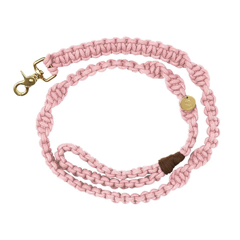 Macramé Originals Dog Lead - Soft Pink