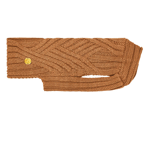 Merino Wool Weave Knit Dog Sweater - Caramel