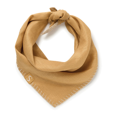 Reversible Linen Bandana - Golden/Oat