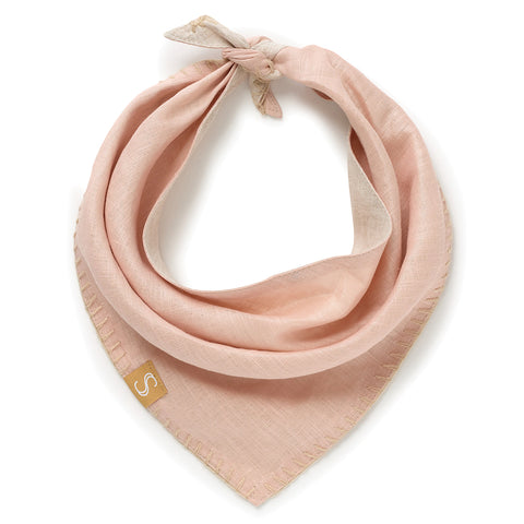 Reversible Linen Bandana - Soft Pink/Oat