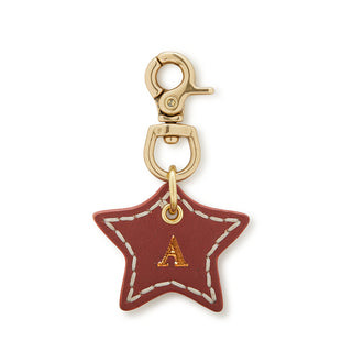 Leather Dog Star Charm - Cognac
