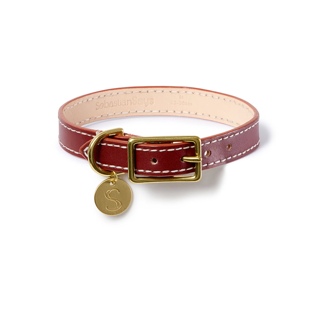 Leather Dog Collar - Cognac