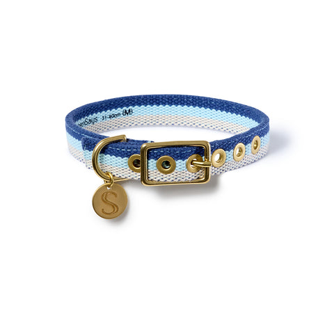 3-Stripe Collar - Blue/Natural