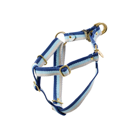 3-Stripe Step In Harness - Blue/Natural