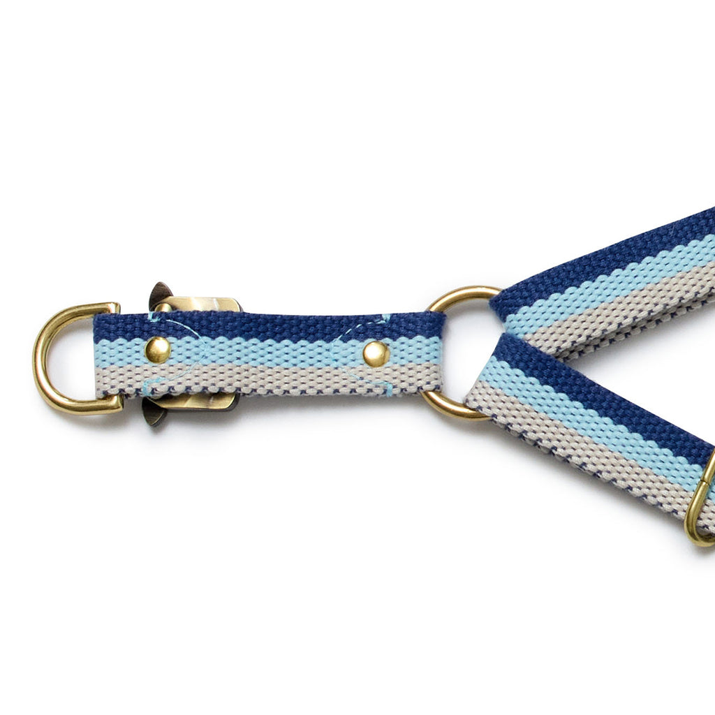 3-Stripe Step In Harness - Blue/Natural