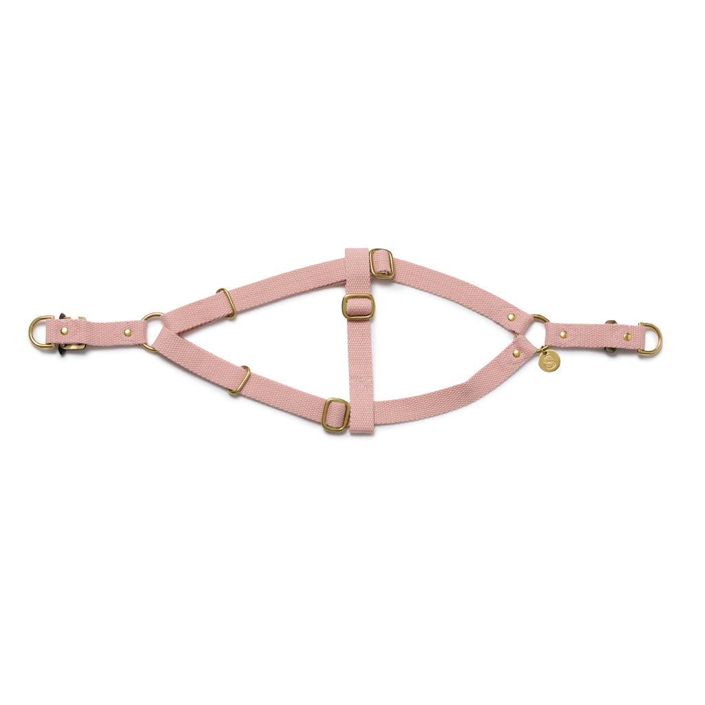 Webbing Step In Harness - Soft Pink