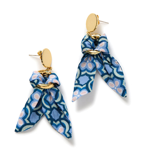 Liberty Earrings - Blue Geo
