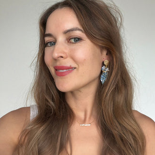 Liberty Earrings - Blue Geo