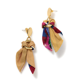 Liberty Earrings - Floral Stripe