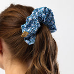 Liberty Large Hair Scrunchie - Blue Geo