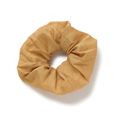 Linen Large Hair Scrunchie - Golden