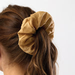 Linen Large Hair Scrunchie - Golden