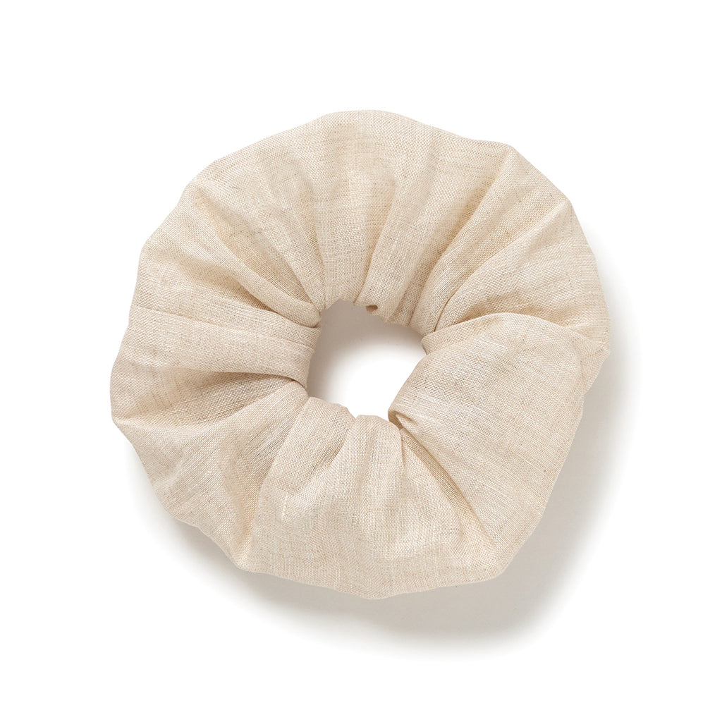 Linen Large Hair Scrunchie - Oat