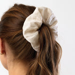 Linen Large Hair Scrunchie - Oat