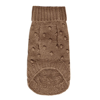 Merino Wool Bobble Knit Dog Sweater - Clay