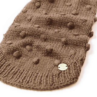 Merino Wool Bobble Knit Dog Sweater - Clay