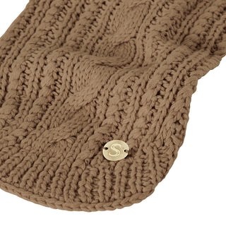Merino Wool Cable Knit Dog Sweater - Clay