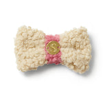 Curly Bow Tie - Bone/Hot Pink