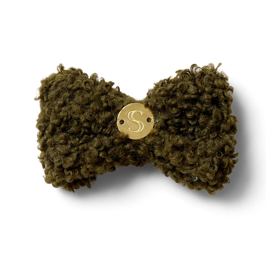 Curly Bow Tie - Olive