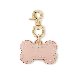 Leather Dog Bone Charm - Pink