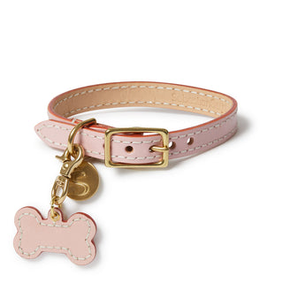 Leather Dog Bone Charm - Pink
