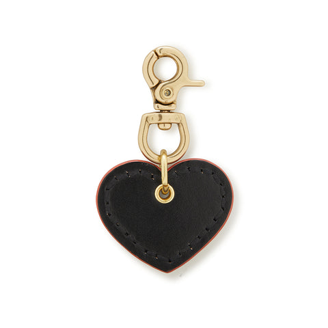 Leather Dog Heart Charm - Black