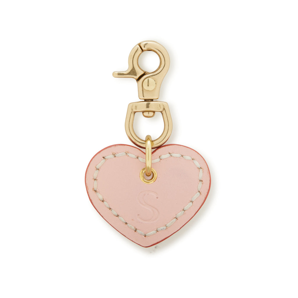 Leather Dog Heart Charm - Pink