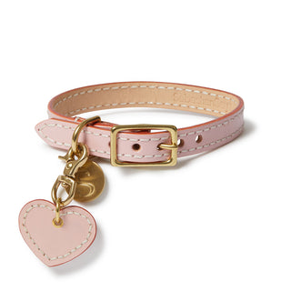 Leather Dog Heart Charm - Pink