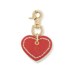 Leather Dog Heart Charm - Red