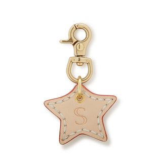Leather Dog Star Charm - Natural