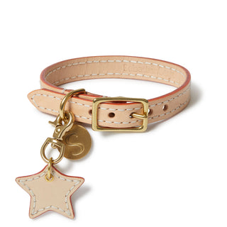 Leather Dog Star Charm - Natural