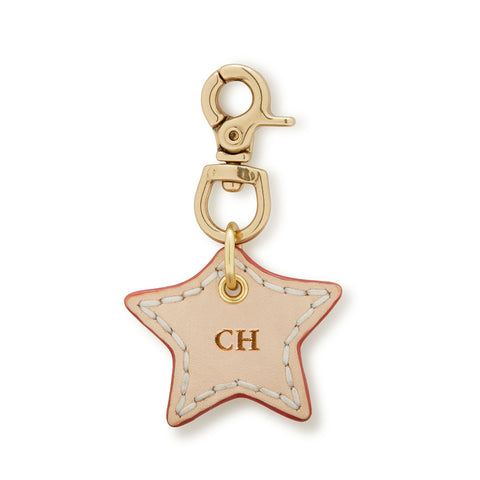 Leather Dog Star Charm - Natural