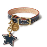 Leather Dog Star Charm - Navy