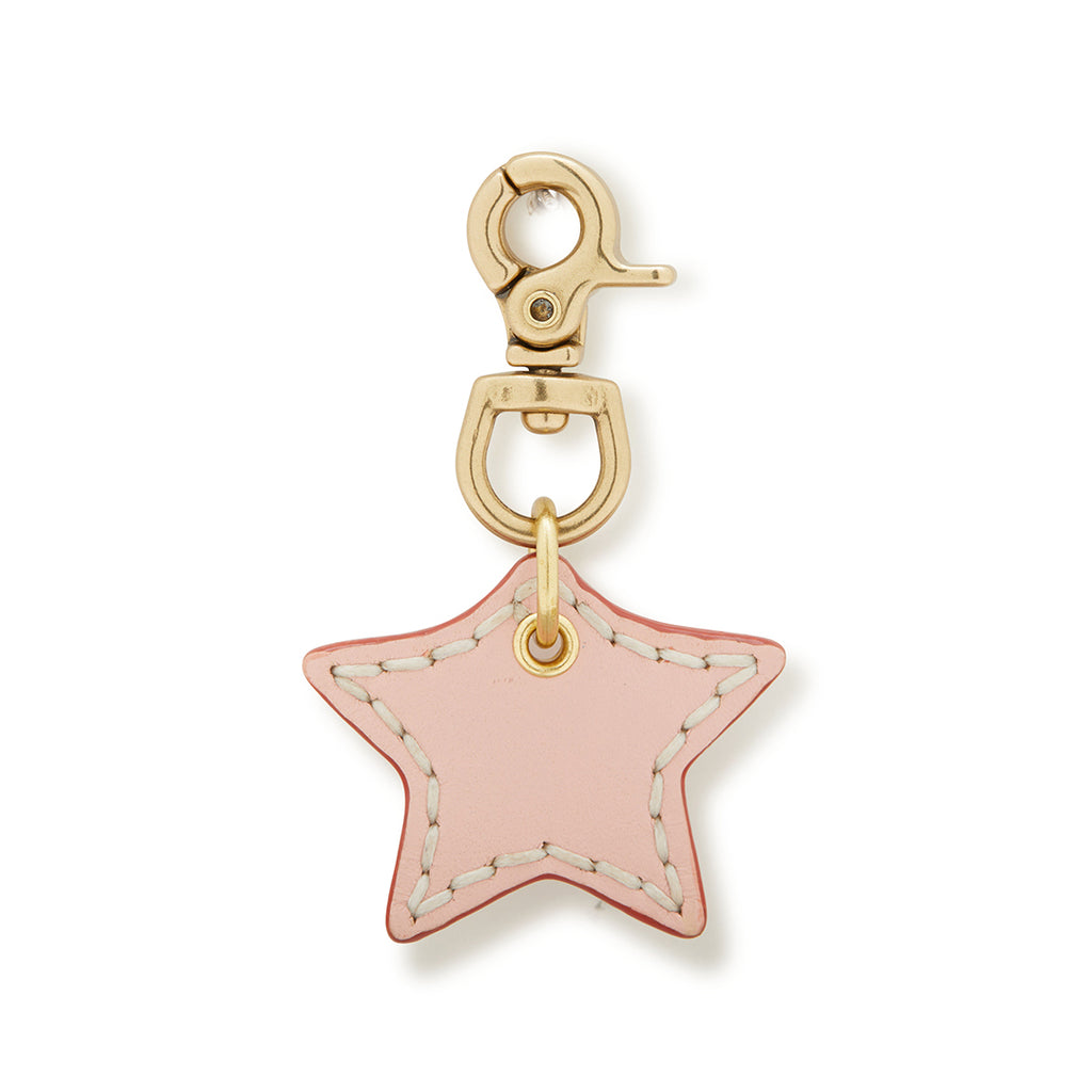 Leather Dog Star Charm - Pink