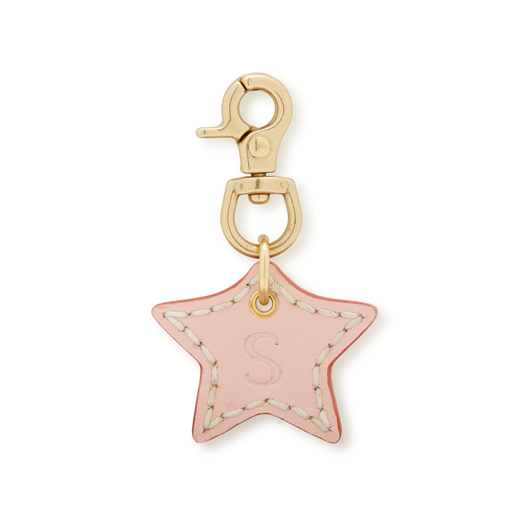 Leather Dog Star Charm - Pink