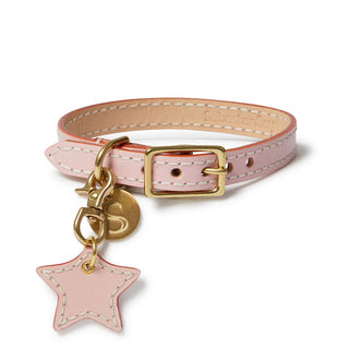 Leather Dog Star Charm - Pink
