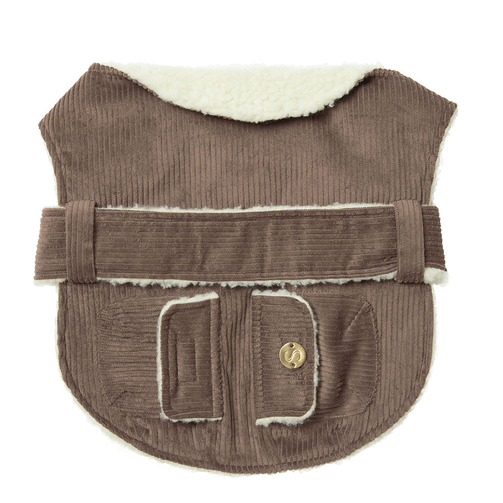 Corduroy Dog Coat - Taupe