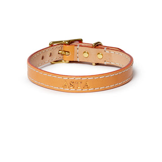 Leather Dog Collar - Peach