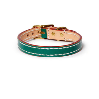 Leather Dog Collar - Green