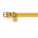 Leather Dog Collar - Mustard
