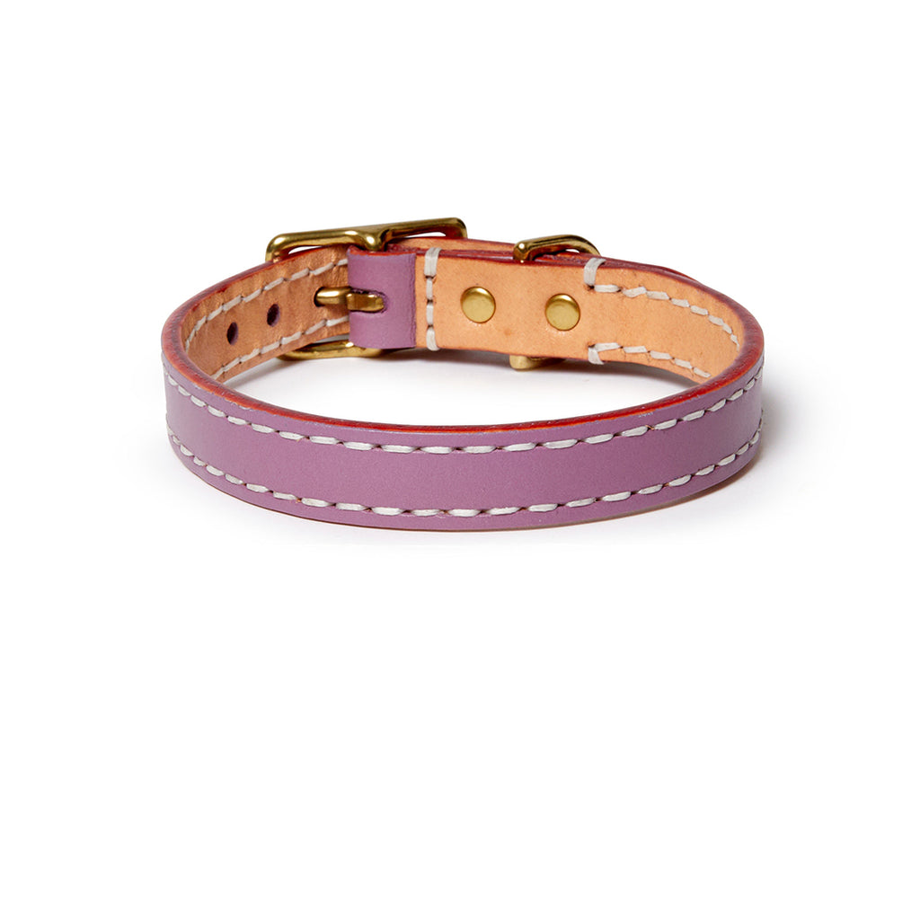 Leather Dog Collar - Violet