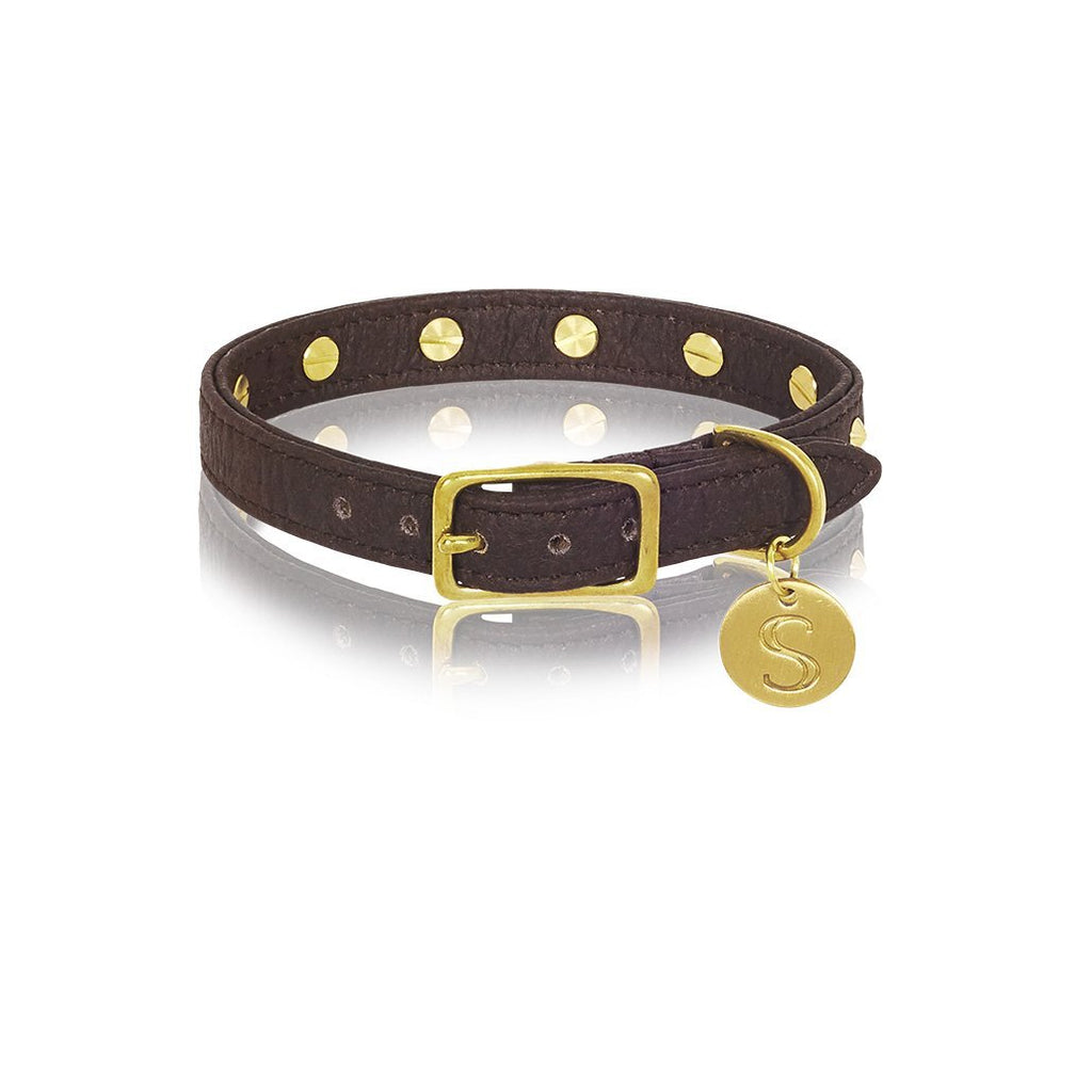 sebastian says dog collar pinatex brown