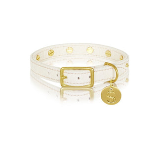 sebastian says dog collar pinatex gold