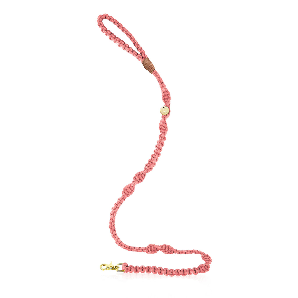 Macramé Originals Dog Lead - Rose Pink